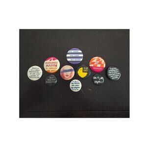 Vintage Lot 1970s–80s Novelty Humor Slogan Pinback Buttons Retro Pop Culture